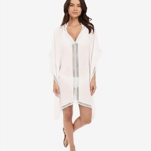 Tommy‎ Bahama Cover Up Swim Beach Summer White Crochet Trimmed Women's Medium